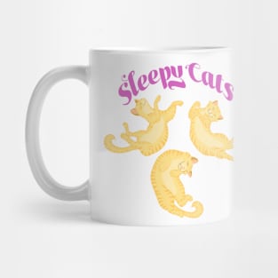 Sleepy Cats in Pink Mug